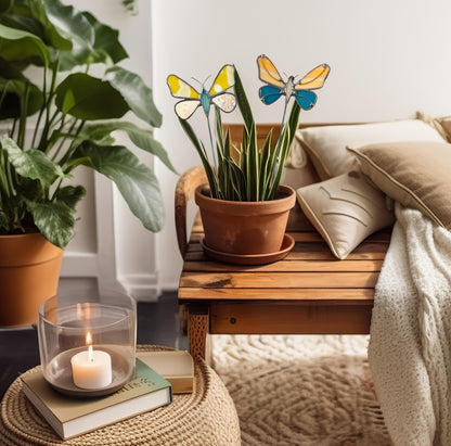 Glass Butterfly Plant Stake - Samara Designs Studio