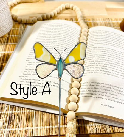 Glass Butterfly Plant Stake - Samara Designs Studio