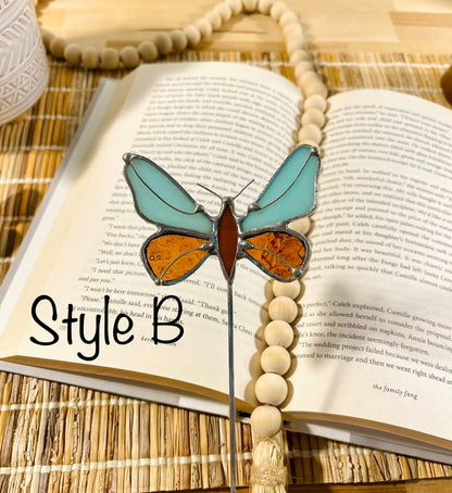 Glass Butterfly Plant Stake - Samara Designs Studio