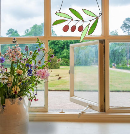 Glass Greek Olive Branch Suncatcher - Samara Designs Studio