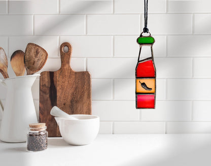 Hot Sauce Bottle Suncatcher - Samara Designs Studio
