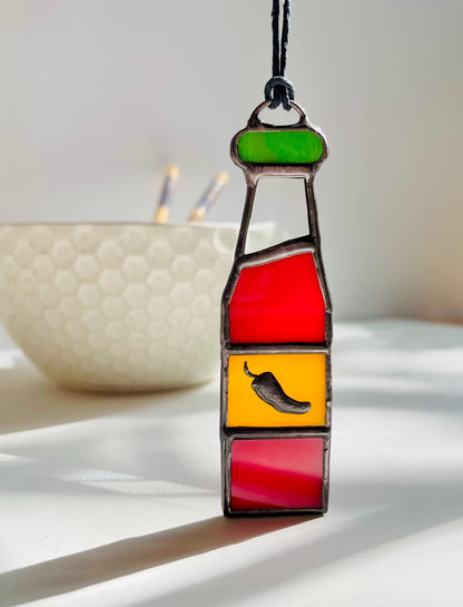 Hot Sauce Bottle Suncatcher - Samara Designs Studio