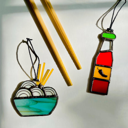 Hot Sauce Bottle Suncatcher - Samara Designs Studio