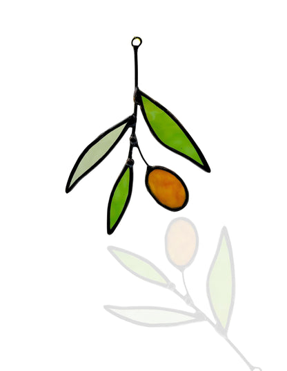 Mini Glass Olive Branch Suncatcher - Samara Designs Studio