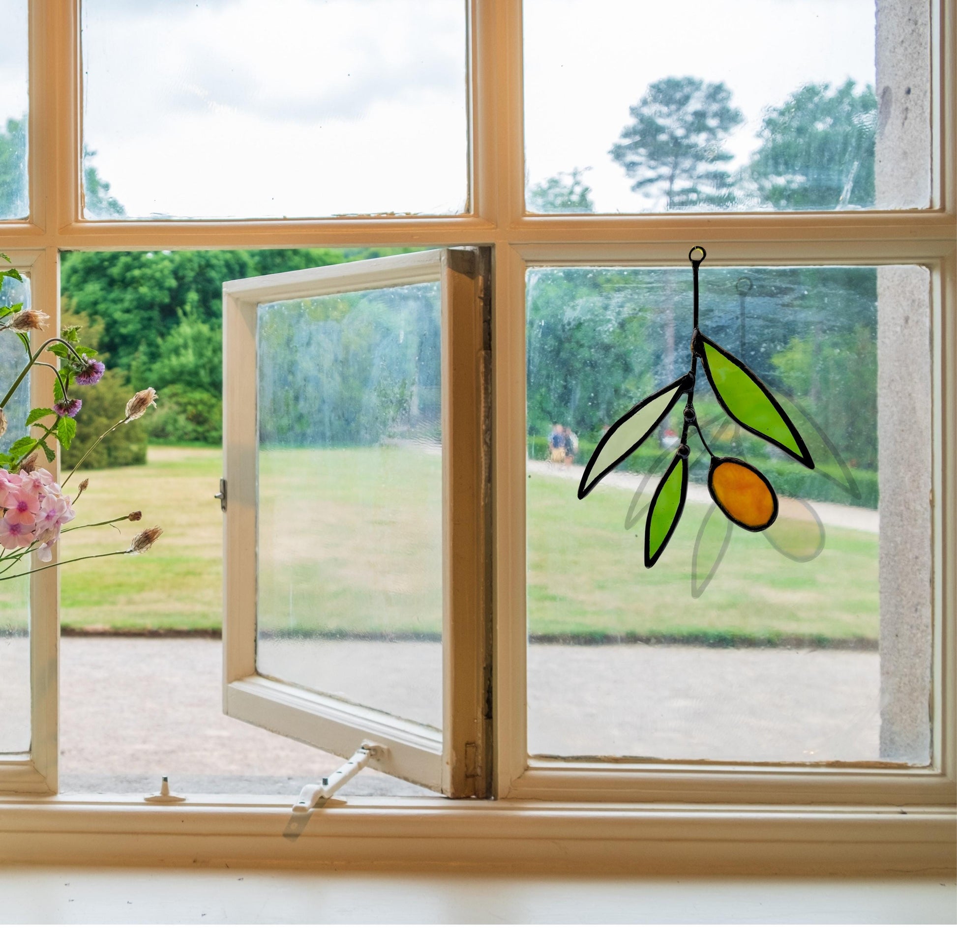 Mini Glass Olive Branch Suncatcher - Samara Designs Studio