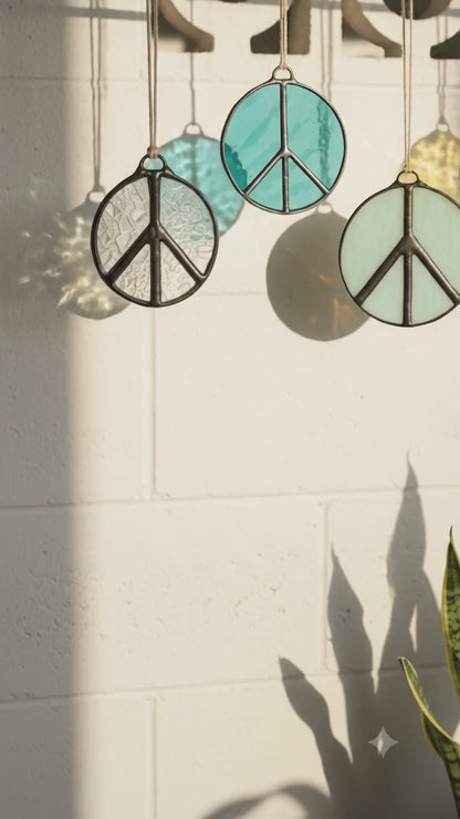 Peace Sign Stained Glass Suncatcher