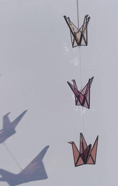 Stained Glass Origami Crane Mobile – Bird of Happiness