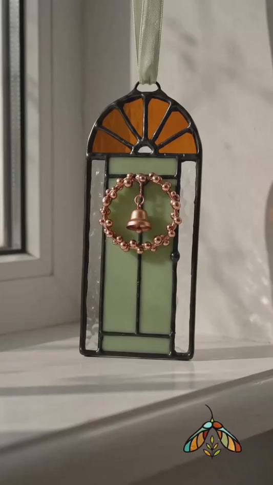 Home for the Holidays | Stained Glass Door Ornament
