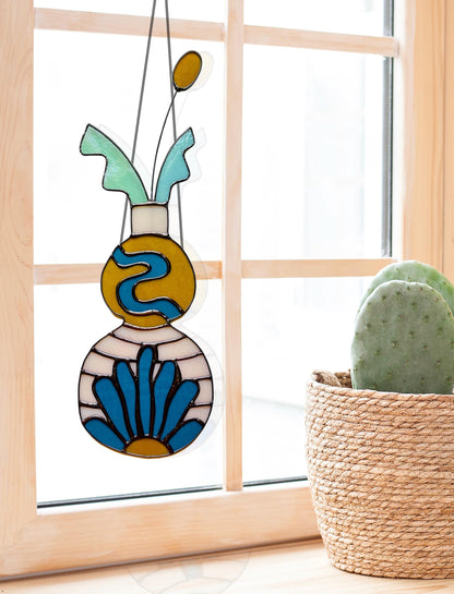 Stained Glass Art “Vase Refracting Light” - Samara Designs Studio