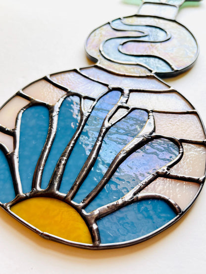 Stained Glass Art “Vase Refracting Light” - Samara Designs Studio