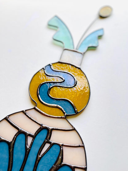 Stained Glass Art “Vase Refracting Light” - Samara Designs Studio