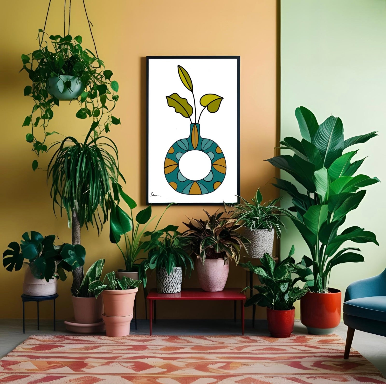 Boho Vase Art Print - Samara Designs Studio