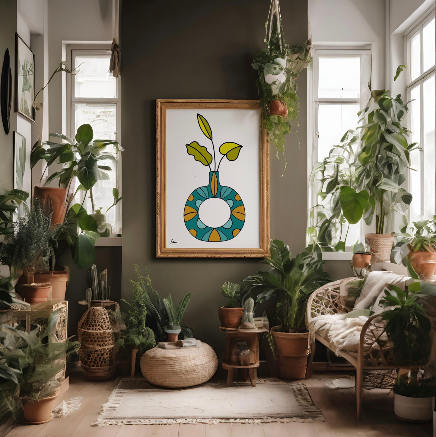 Boho Vase Art Print - Samara Designs Studio