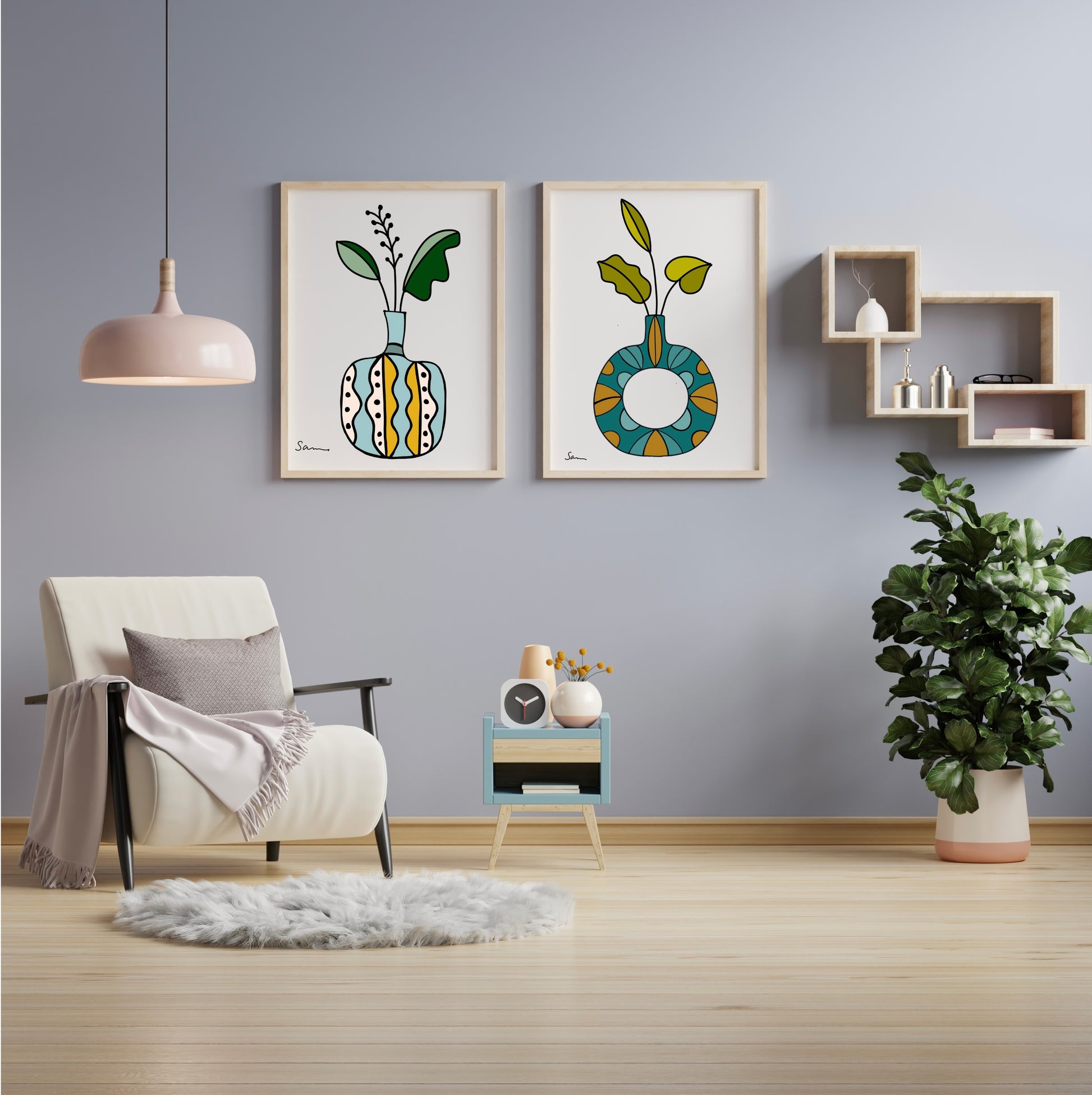 Boho Vase Art Print - Samara Designs Studio