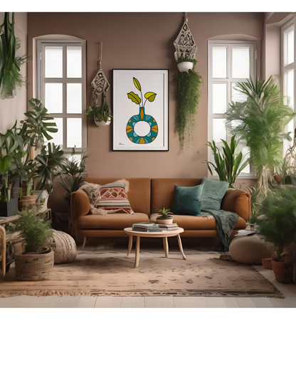 Boho Vase Art Print - Samara Designs Studio