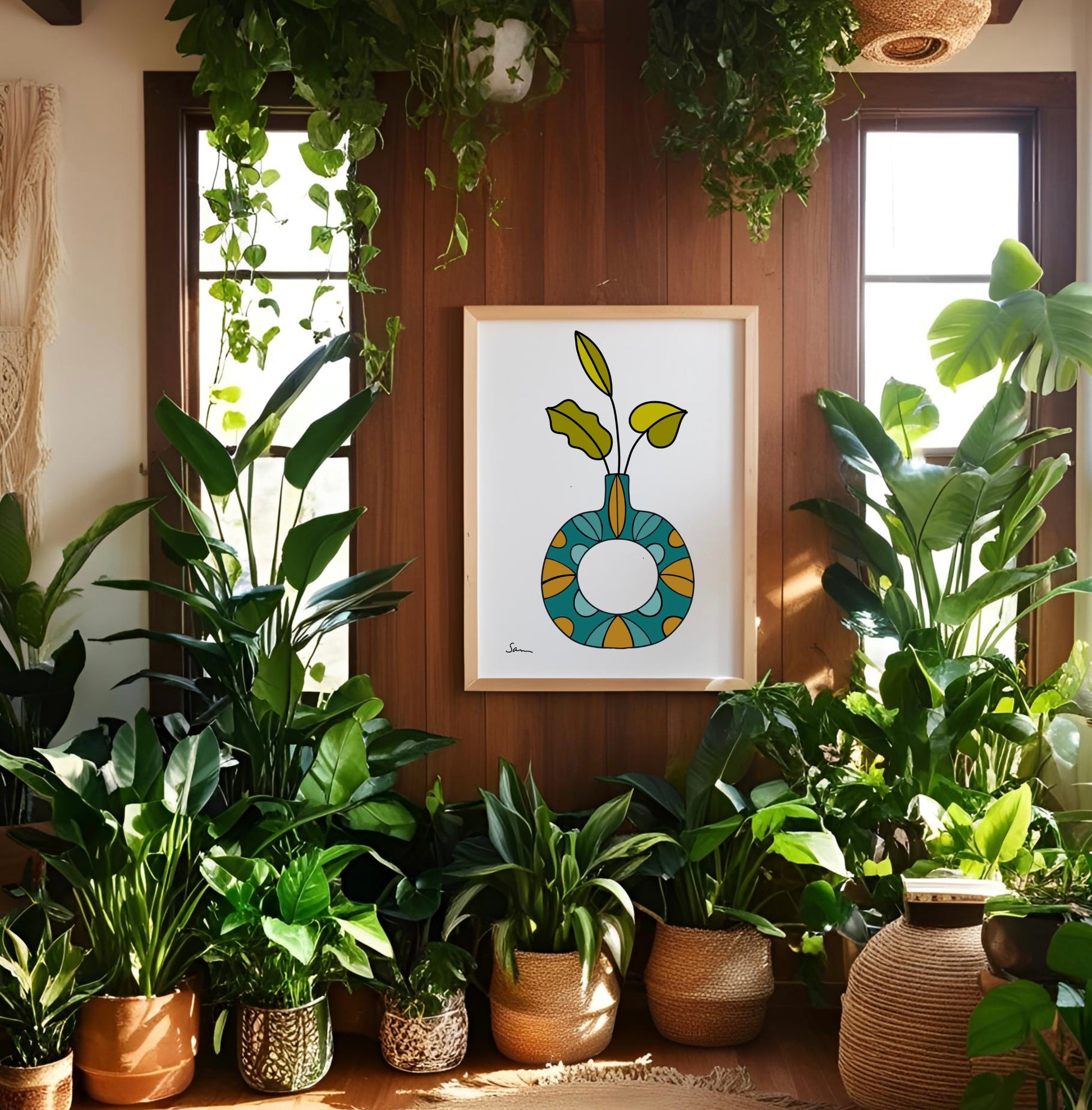 Boho Vase Art Print - Samara Designs Studio