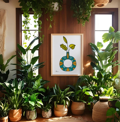 Boho Vase Art Print - Samara Designs Studio