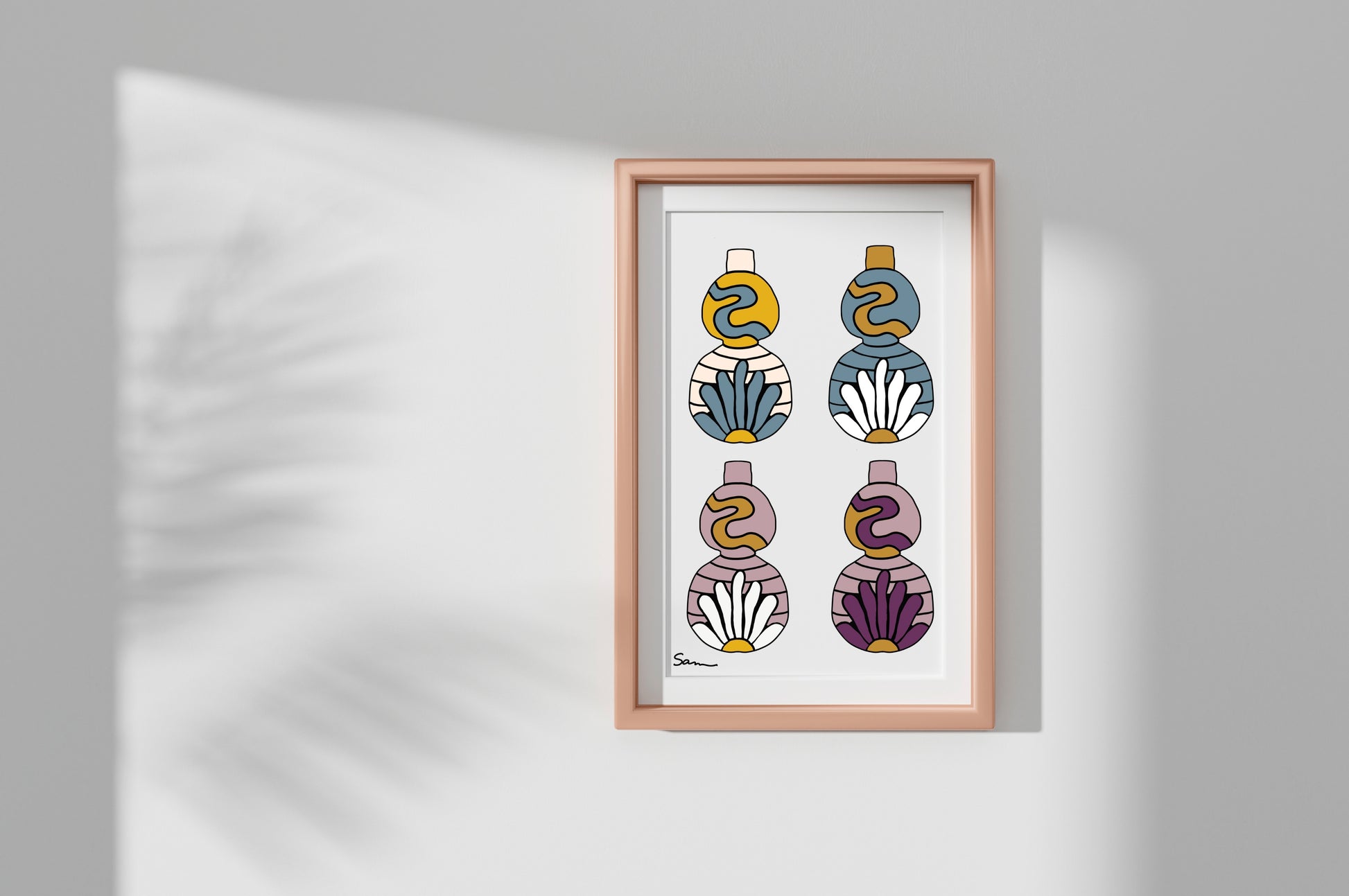 Colorful Boho Vase Art Print - Samara Designs Studio