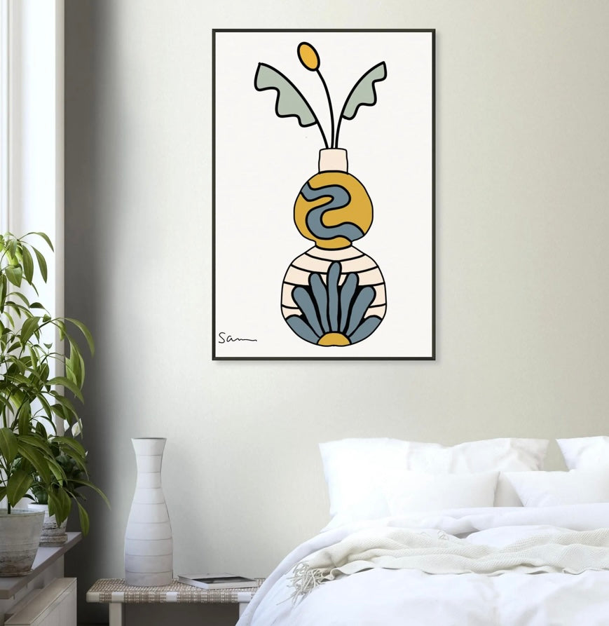 Modern Pottery Vase Art Print - Samara Designs Studio
