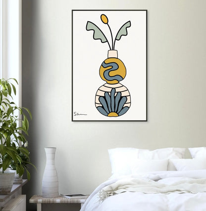 Modern Pottery Vase Art Print - Samara Designs Studio