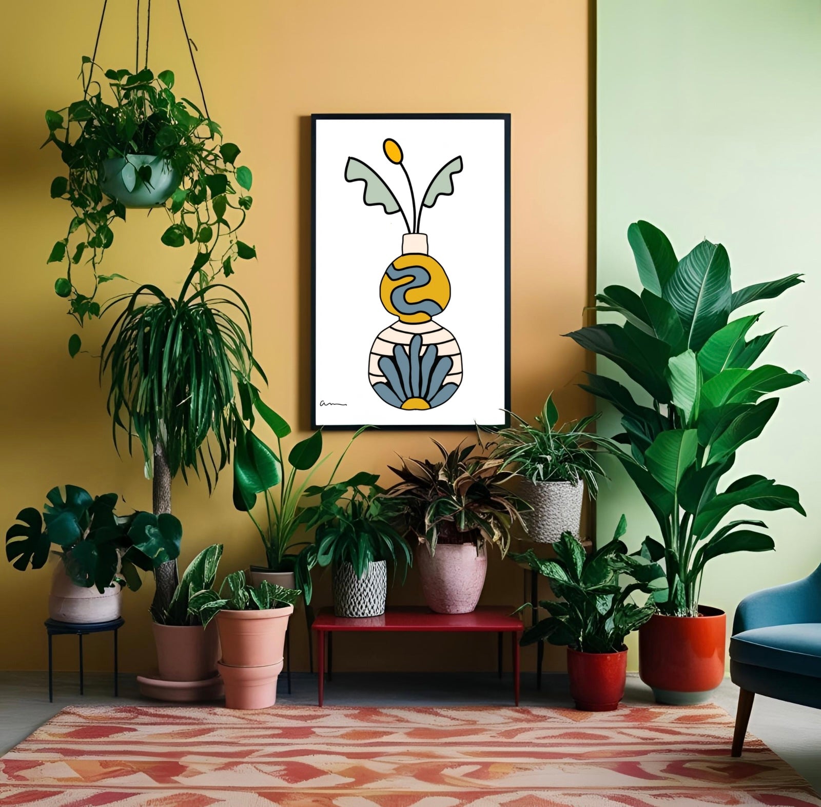 Modern Pottery Vase Art Print - Samara Designs Studio