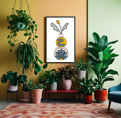 Modern Pottery Vase Art Print - Samara Designs Studio