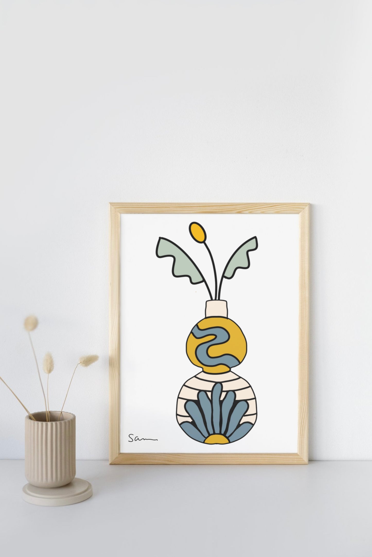 Modern Pottery Vase Art Print - Samara Designs Studio