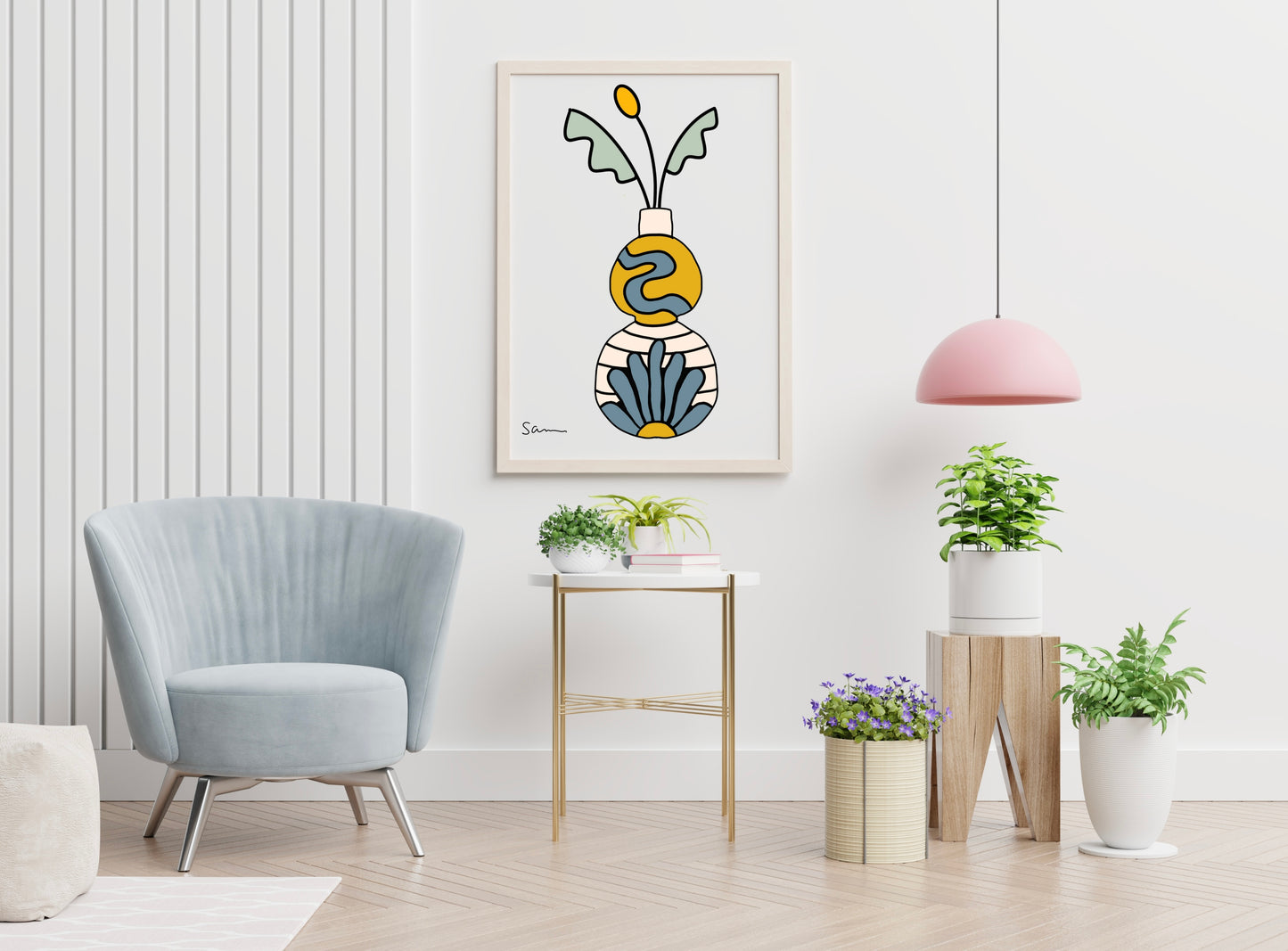 Modern Pottery Vase Art Print - Samara Designs Studio