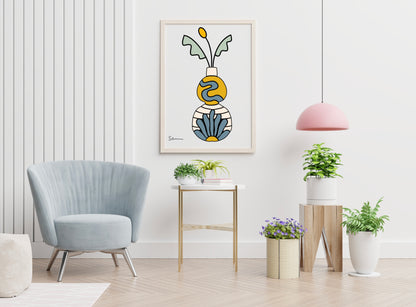 Modern Pottery Vase Art Print - Samara Designs Studio