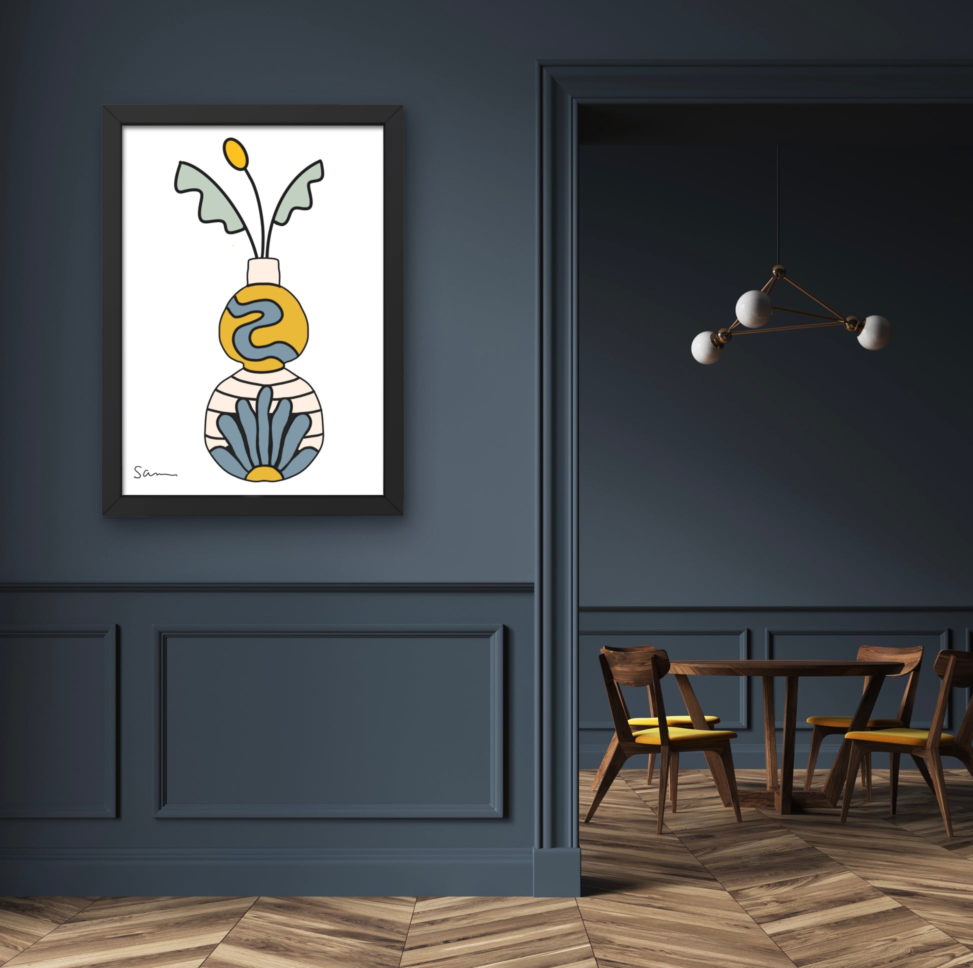 Modern Pottery Vase Art Print - Samara Designs Studio