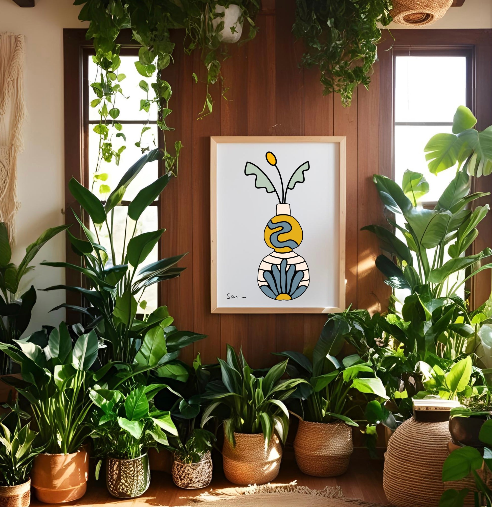 Modern Pottery Vase Art Print - Samara Designs Studio