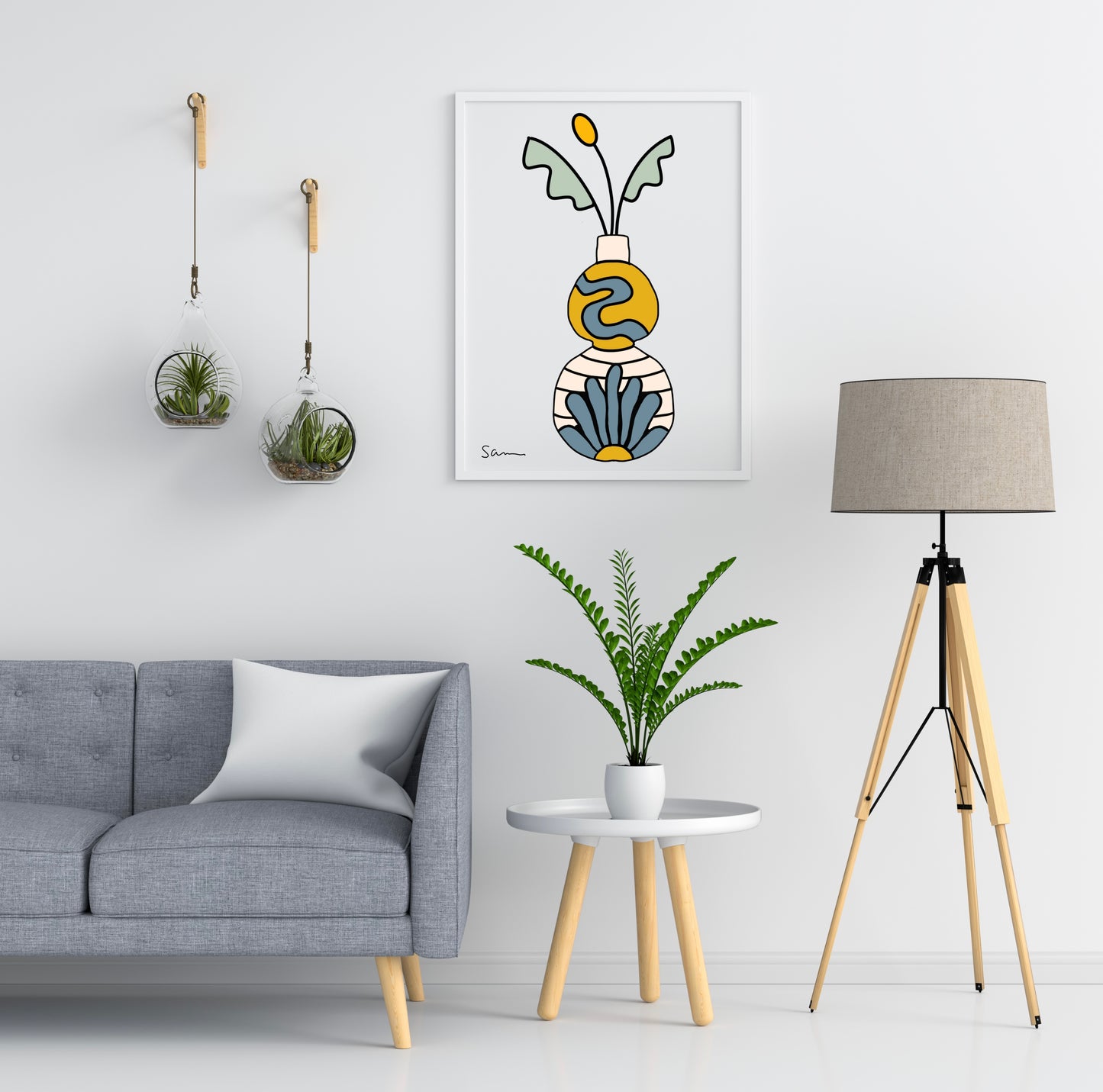 Modern Pottery Vase Art Print - Samara Designs Studio