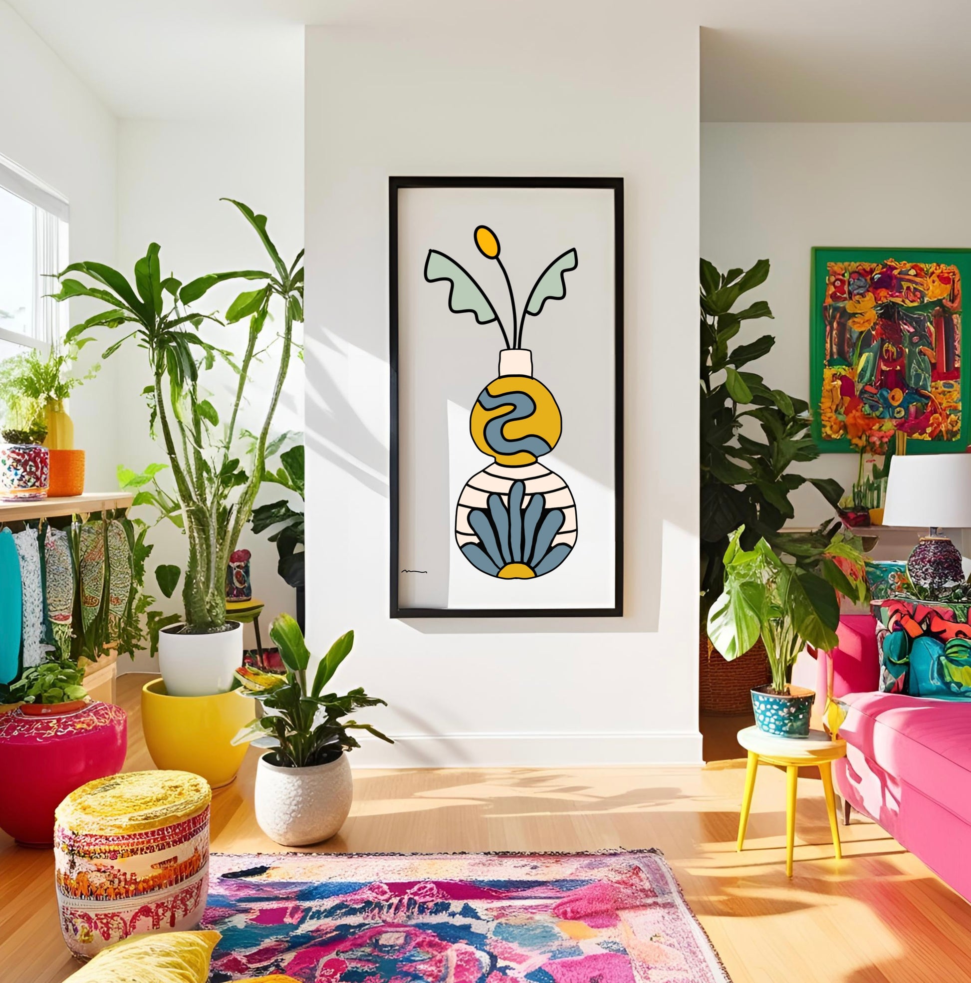 Modern Pottery Vase Art Print - Samara Designs Studio