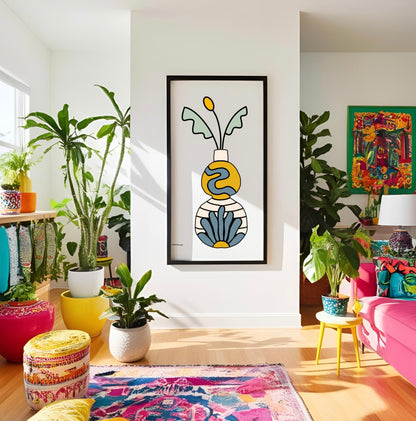 Modern Pottery Vase Art Print - Samara Designs Studio