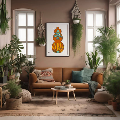 Southwestern Folk Art Pottery Art Print - Samara Designs Studio