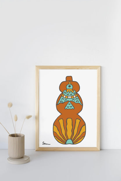 Southwestern Folk Art Pottery Art Print - Samara Designs Studio
