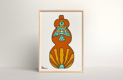 Southwestern Folk Art Pottery Art Print - Samara Designs Studio