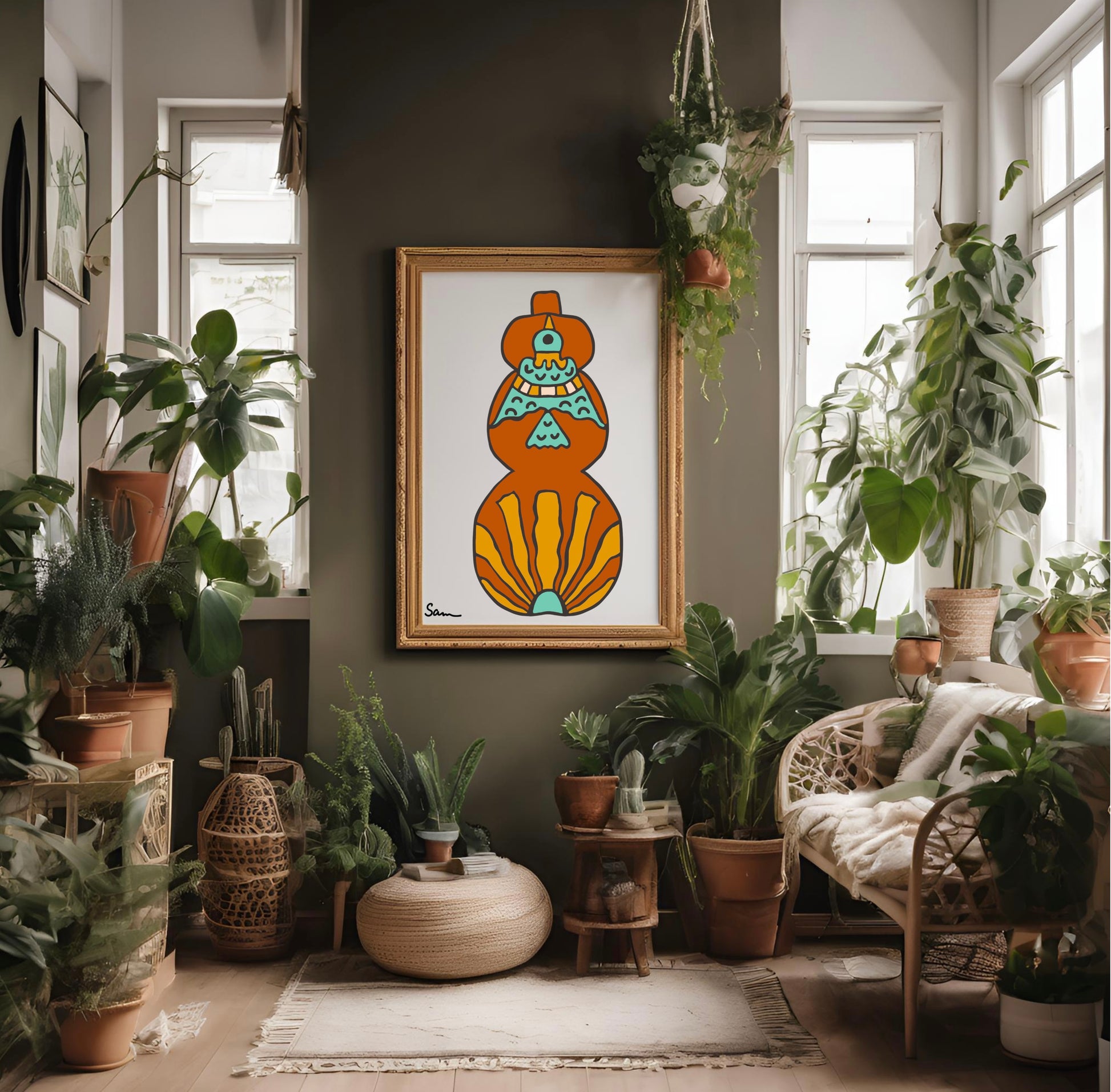 Southwestern Folk Art Pottery Art Print - Samara Designs Studio