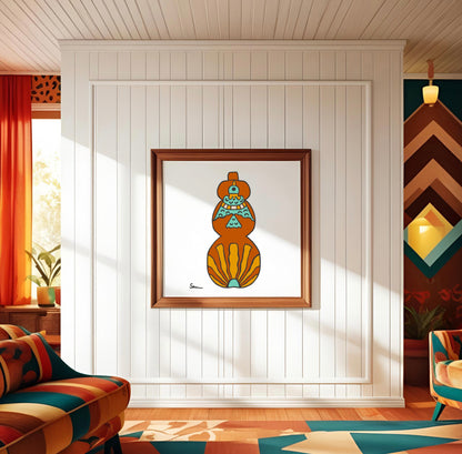 Southwestern Folk Art Pottery Art Print - Samara Designs Studio