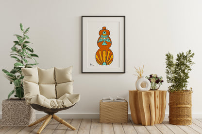 Southwestern Folk Art Pottery Art Print - Samara Designs Studio