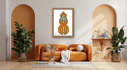 Southwestern Folk Art Pottery Art Print - Samara Designs Studio