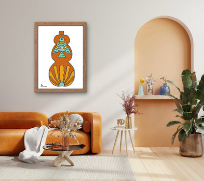 Southwestern Folk Art Pottery Art Print - Samara Designs Studio